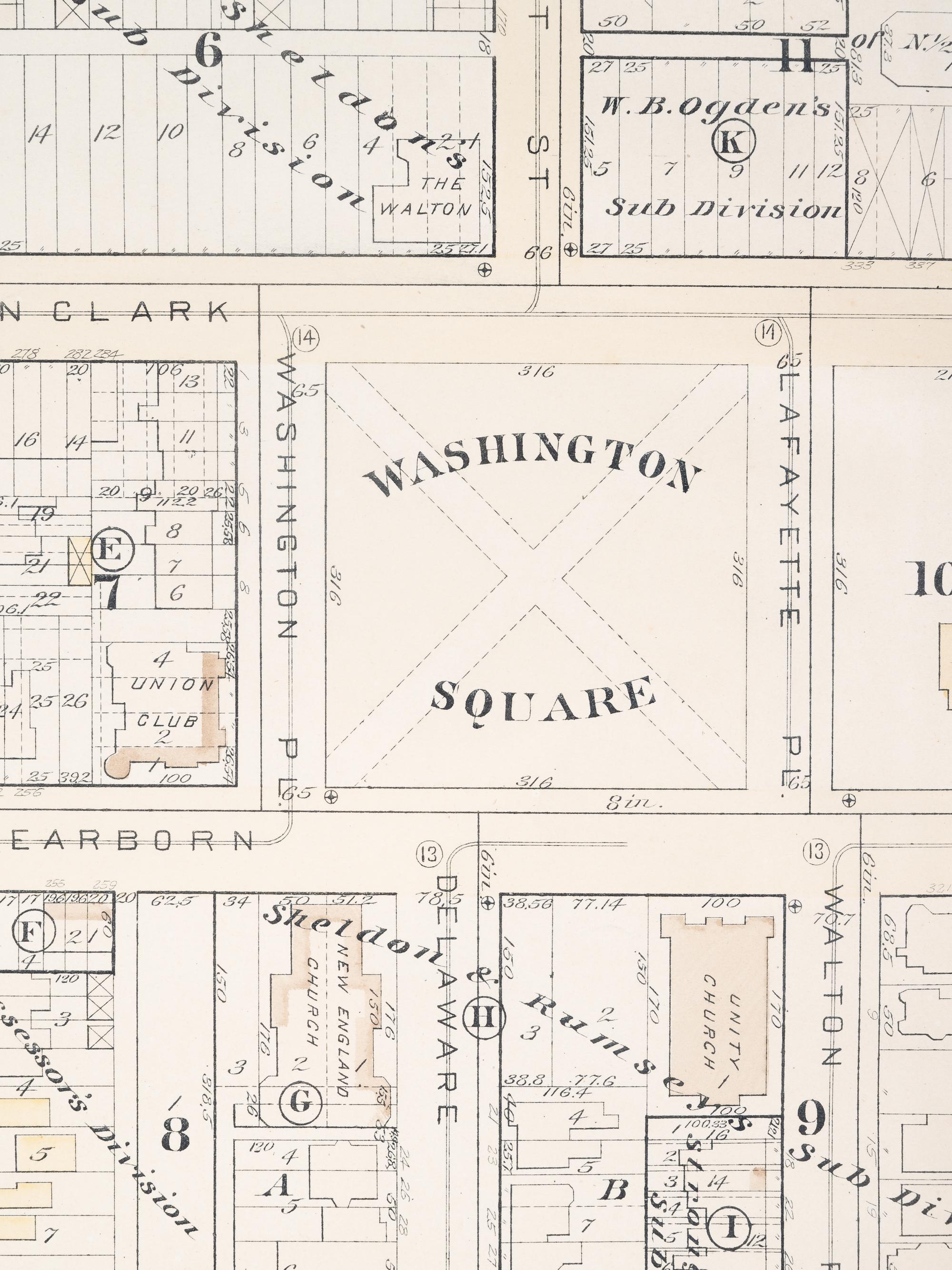 A group of 5 maps of Chicago streets, comprising: