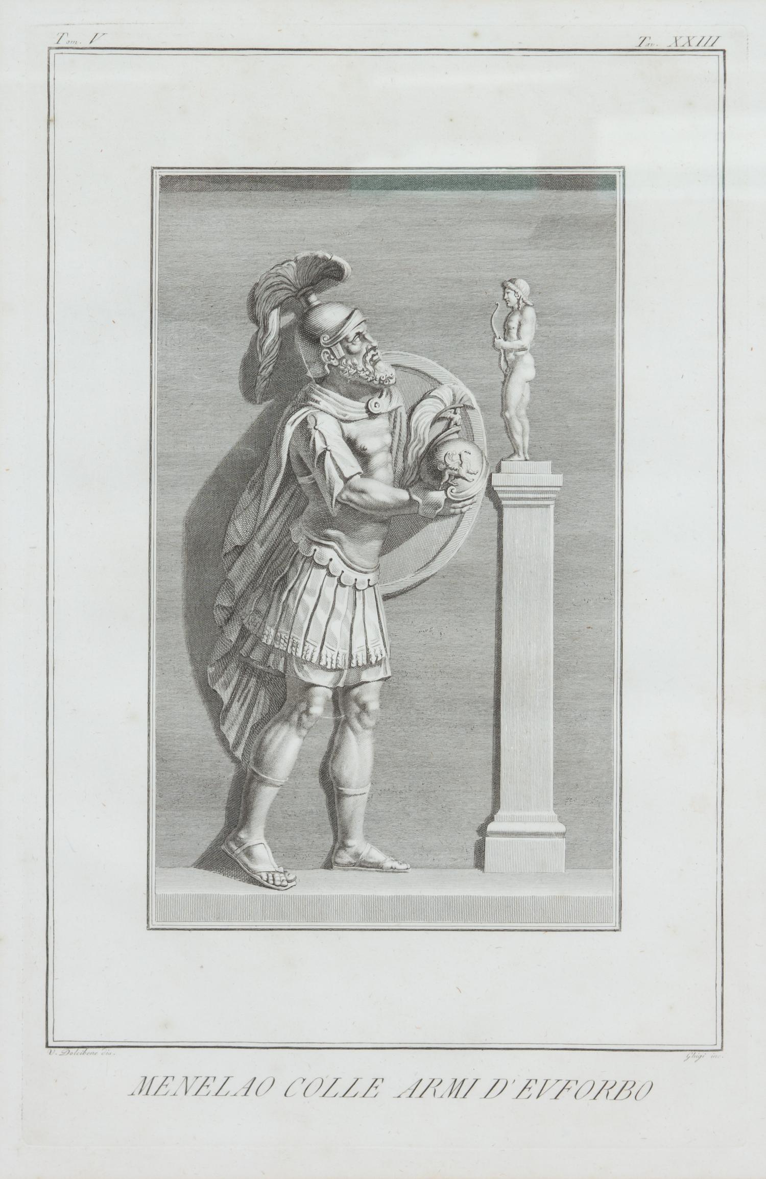 A Collection of Eight Black and White Engravings Each: 20 x 12 inches.
