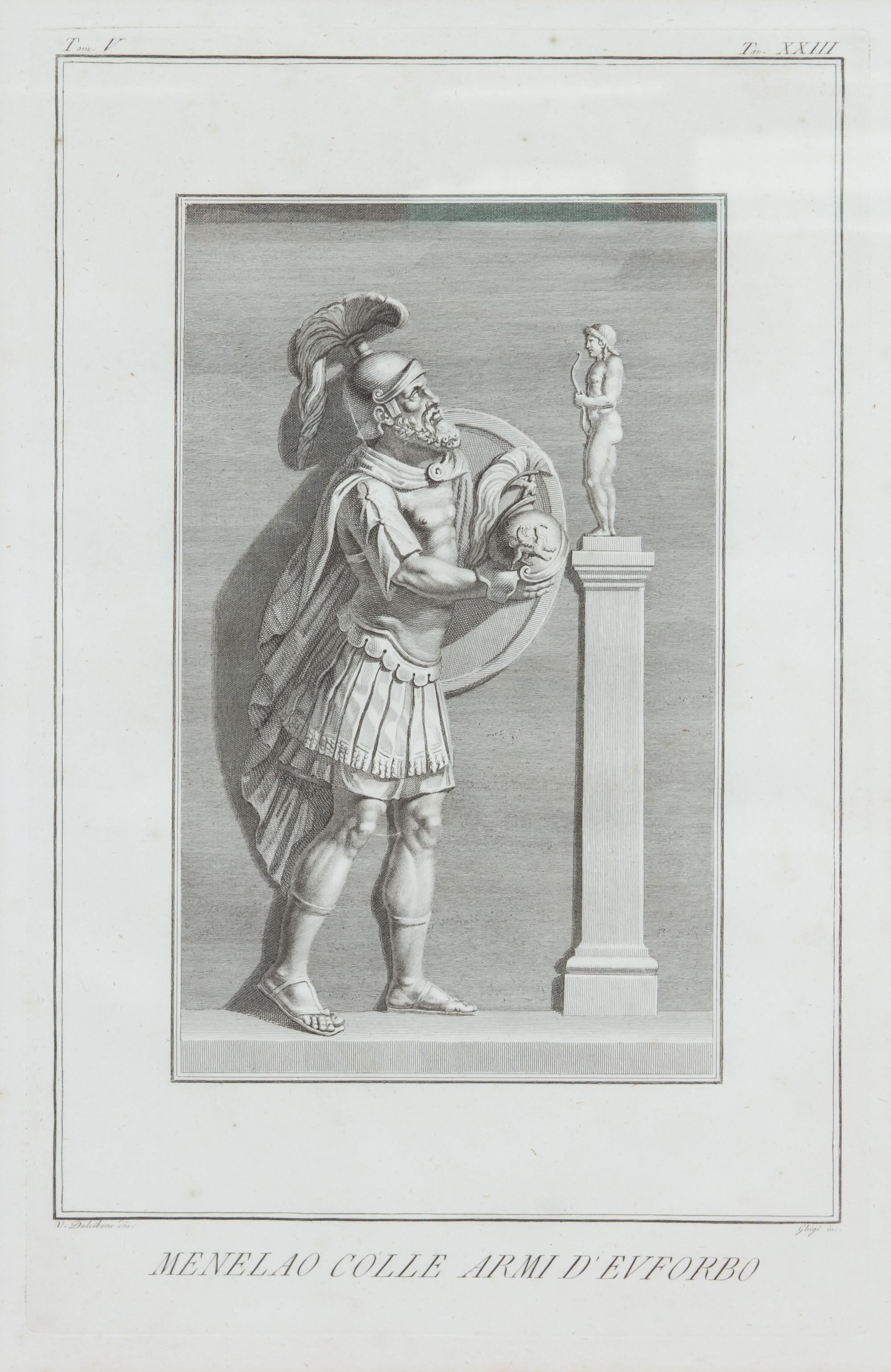 A Collection of Eight Black and White Engravings Each: 20 x 12 inches.