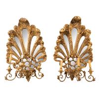 A Pair of Large Italian Giltwood Girandole Mirrors