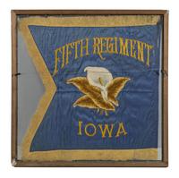 [CIVIL WAR]. Fifth Iowa Infantry or Cavalry regimental flag, possibly a commemorative post-war example.