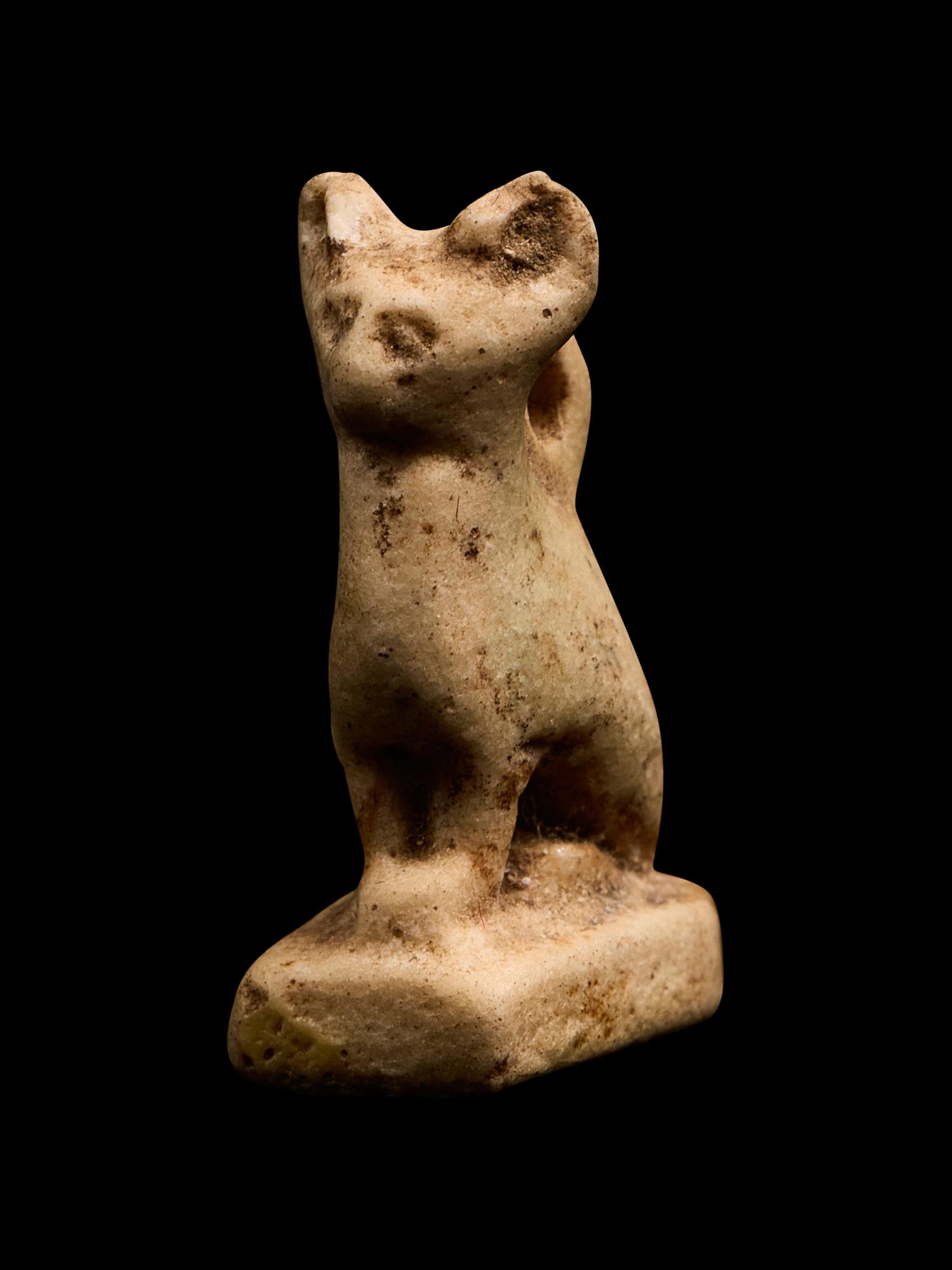 An Egyptian Faience Cat Pendant