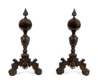 A Pair of Baroque Bronze Andirons — 18TH CENTURY