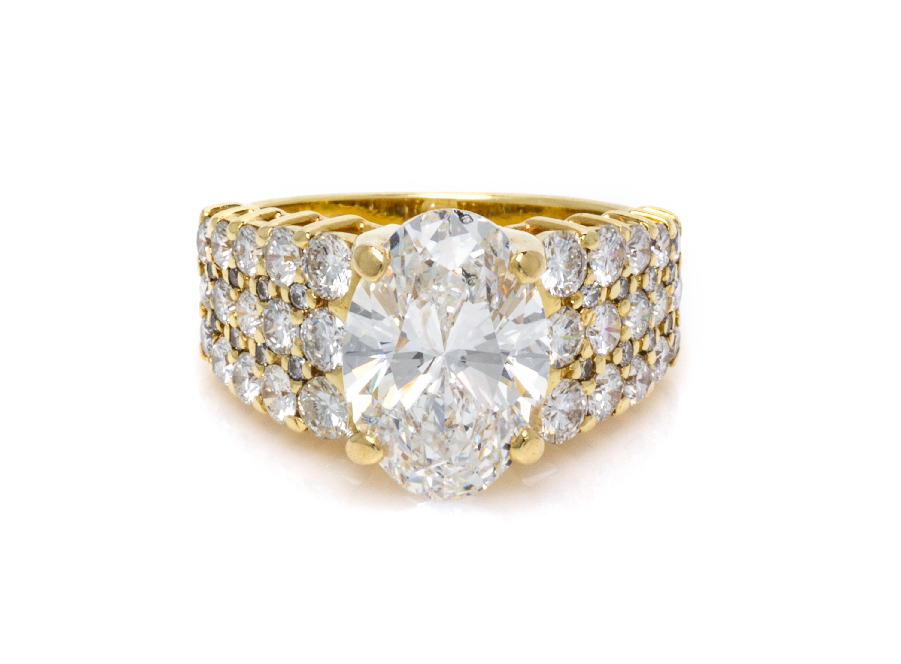 An 18 Karat Yellow Gold and Diamond Ring, 5.20 dwts.