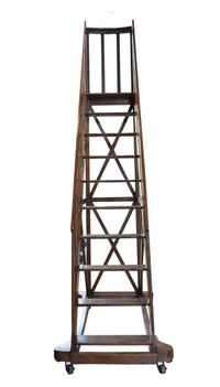 A Ten Step Library Ladder 76" W x 32.5" D x 120" H — France, 19th Century
