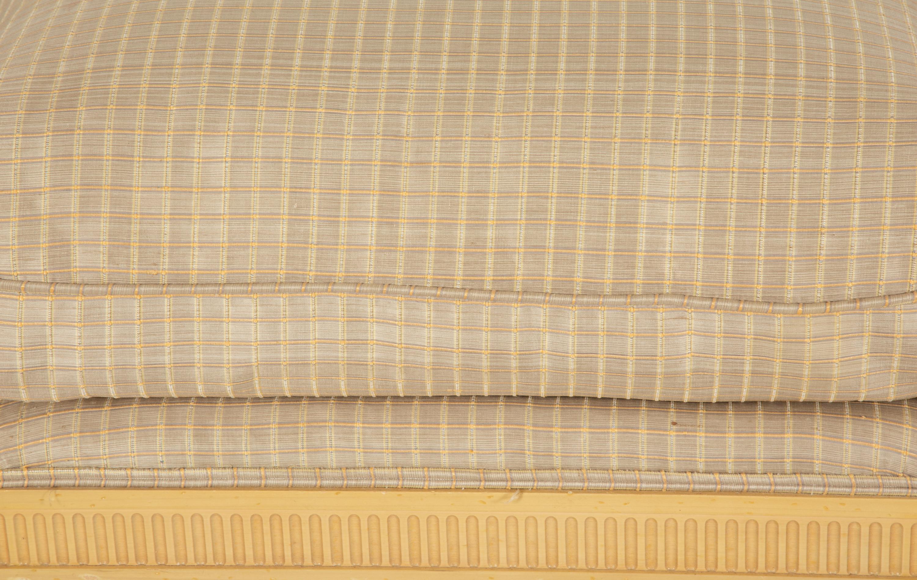 A Pair of Louis XVI Style Resin Benches with Loose Seat Cushions
