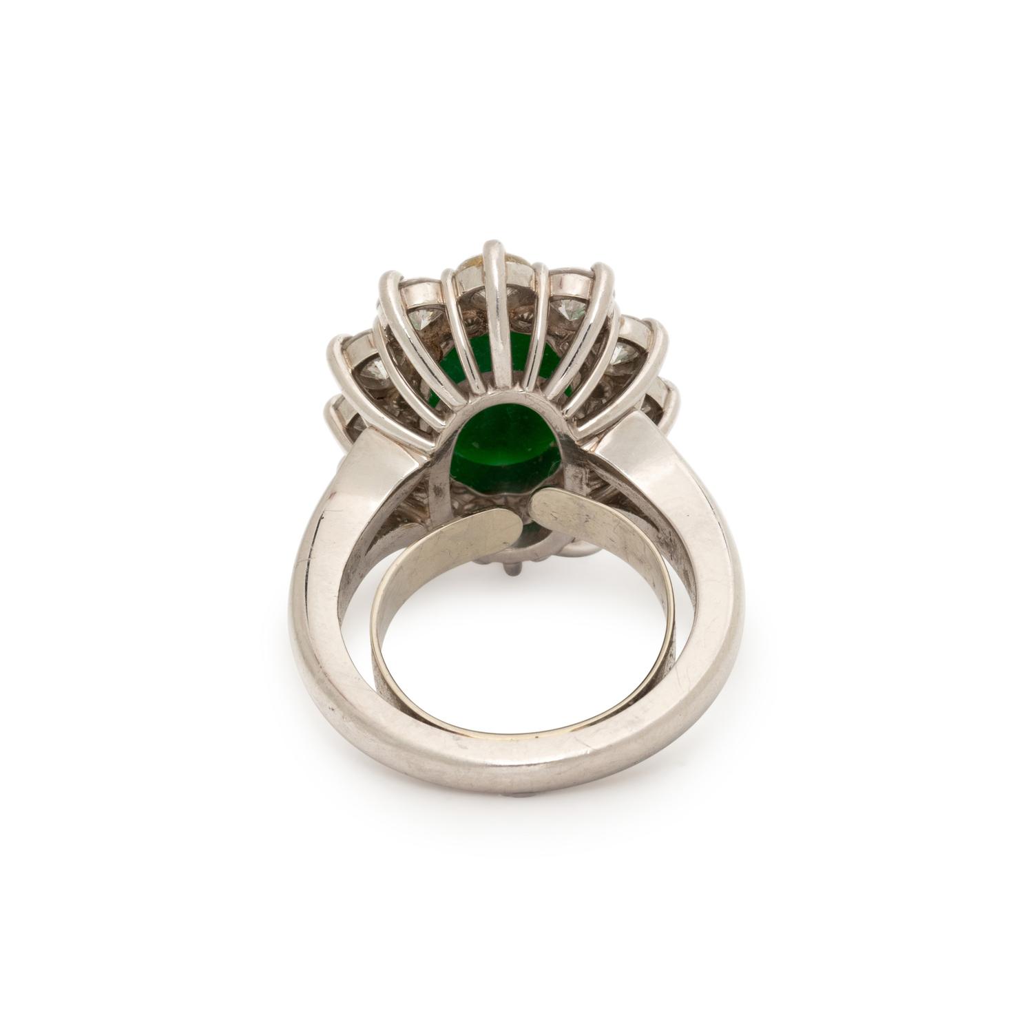 JADEITE AND DIAMOND RING