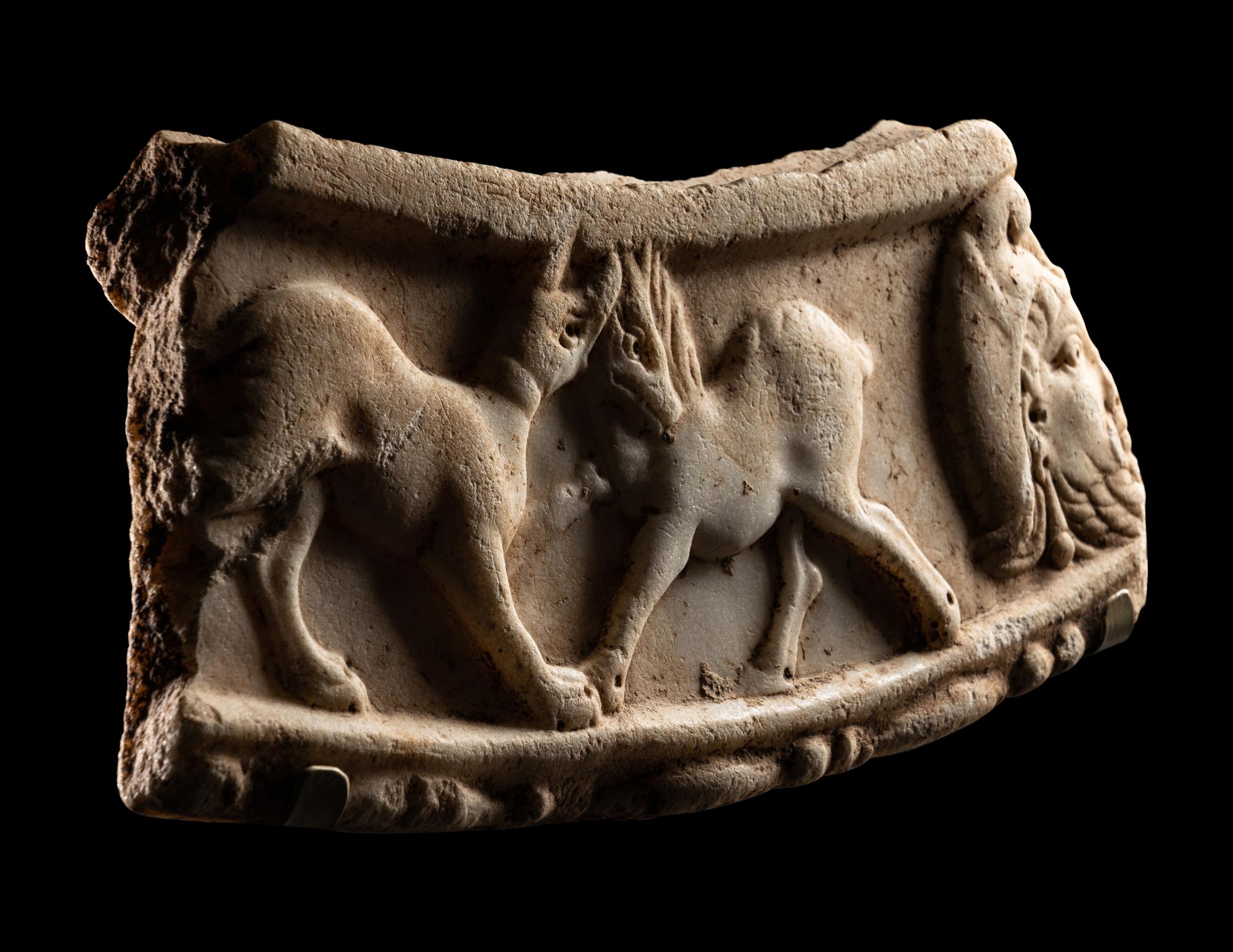 A Roman Marble Basin Fragment