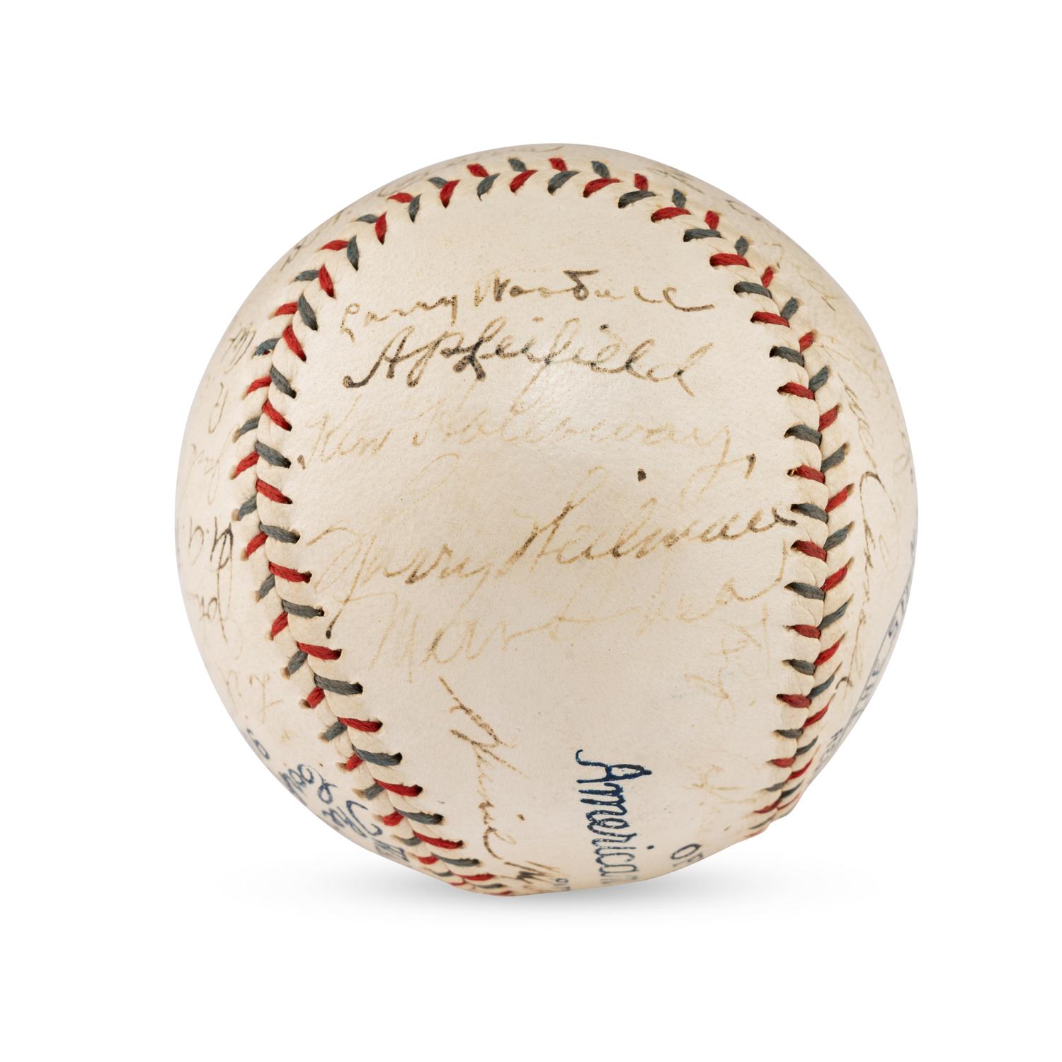 A 1927 Detroit Tigers Team Signed Autograph Baseball Featuring Hall of Famers Harry Heilmann, Heinie Manush and Charlie Gehringer (PSA Letter of Authenticity),