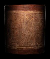 A Maya Incised Cylinder Vessel