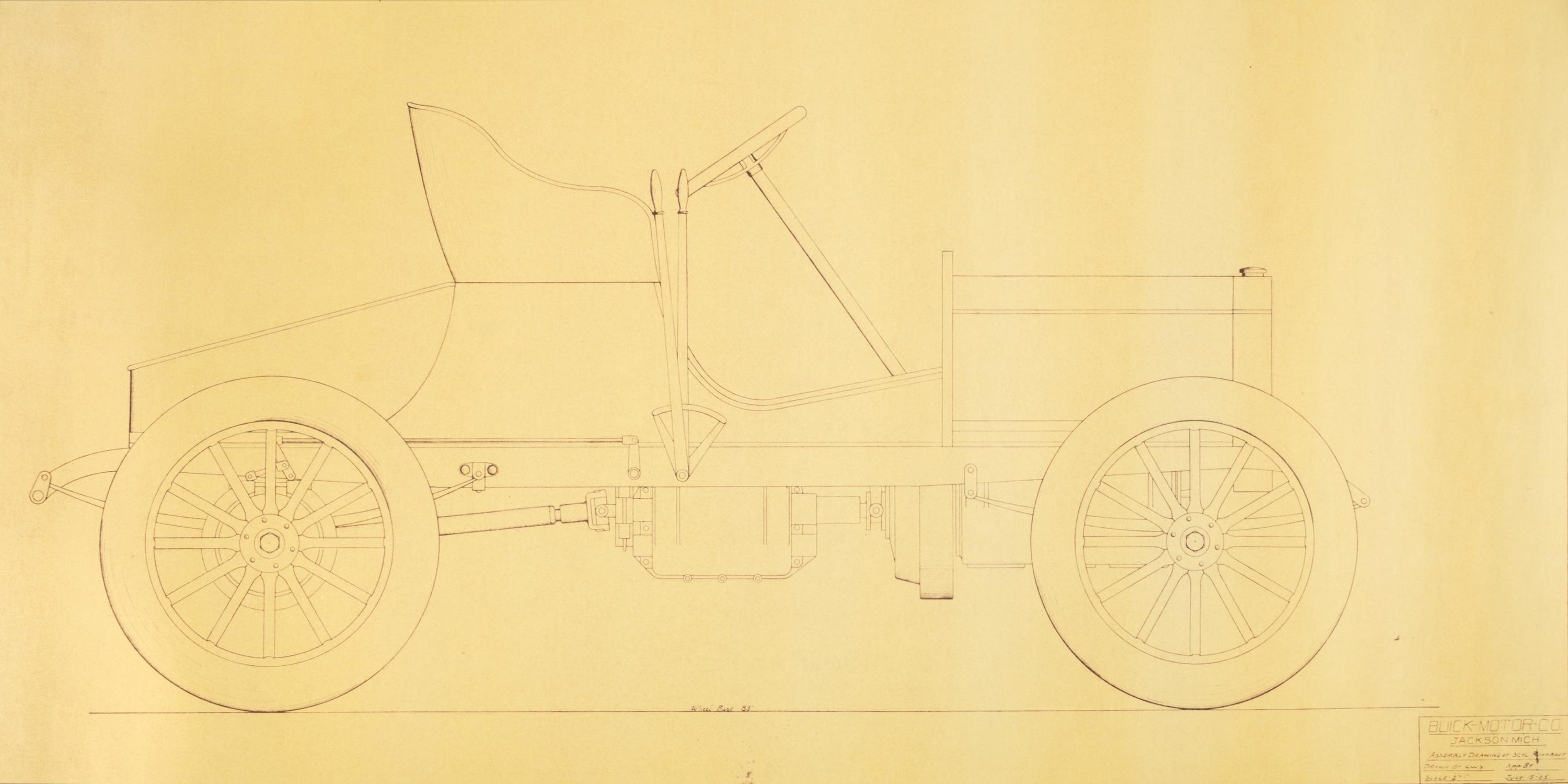 (ENGINEERING) BUICK MOTOR COMPANY. A group of blueprints for early Buick automobiles.