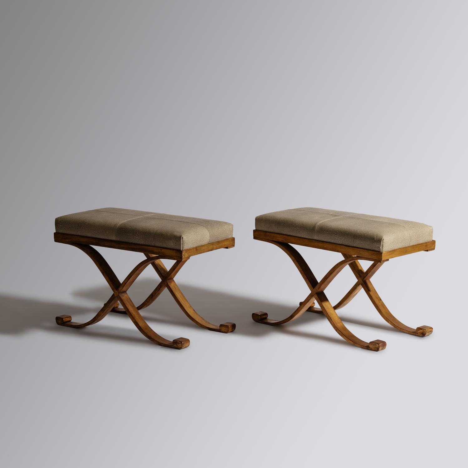 Pair of Art Deco benches, c. 1930