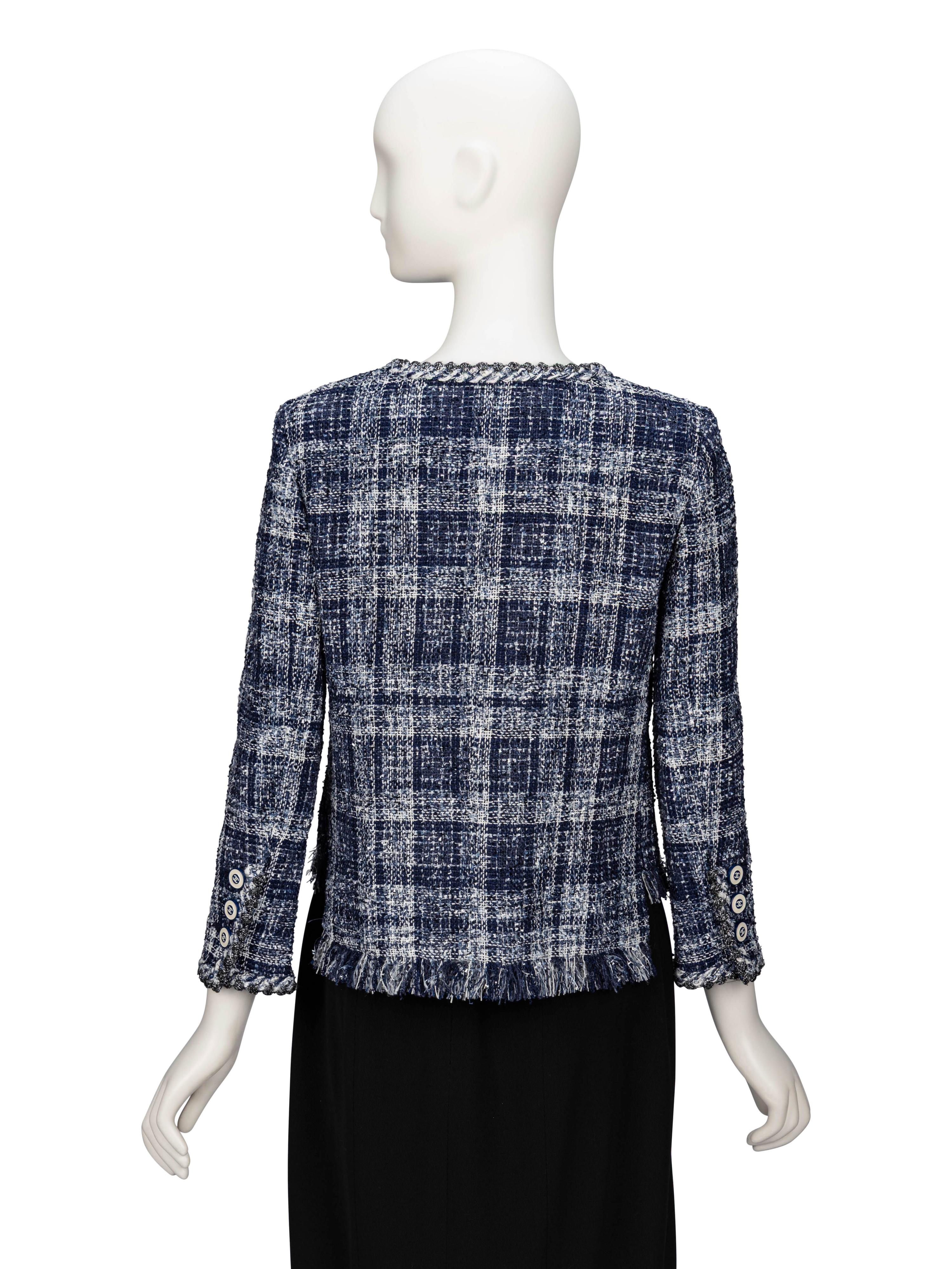 Chanel, Plaid Tweed Cardigan Jacket