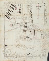 [CIVIL WAR]. Hand-drawn map showing the defeat of the XI Corps by the flanking march of Stonewall Jackson's at the Battle of Chancellorsville. [Chancellorsville, VA], [1863].