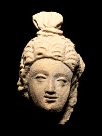 Four Gandharan Stucco Fragmented Heads