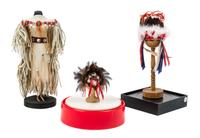 A Collection of Native American Garments and Headdresses Width of widest 6 3/4 inches.