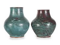 Two Jugtown Pottery Han Style Vases