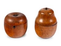 Two English Fruitwood Tea Caddies