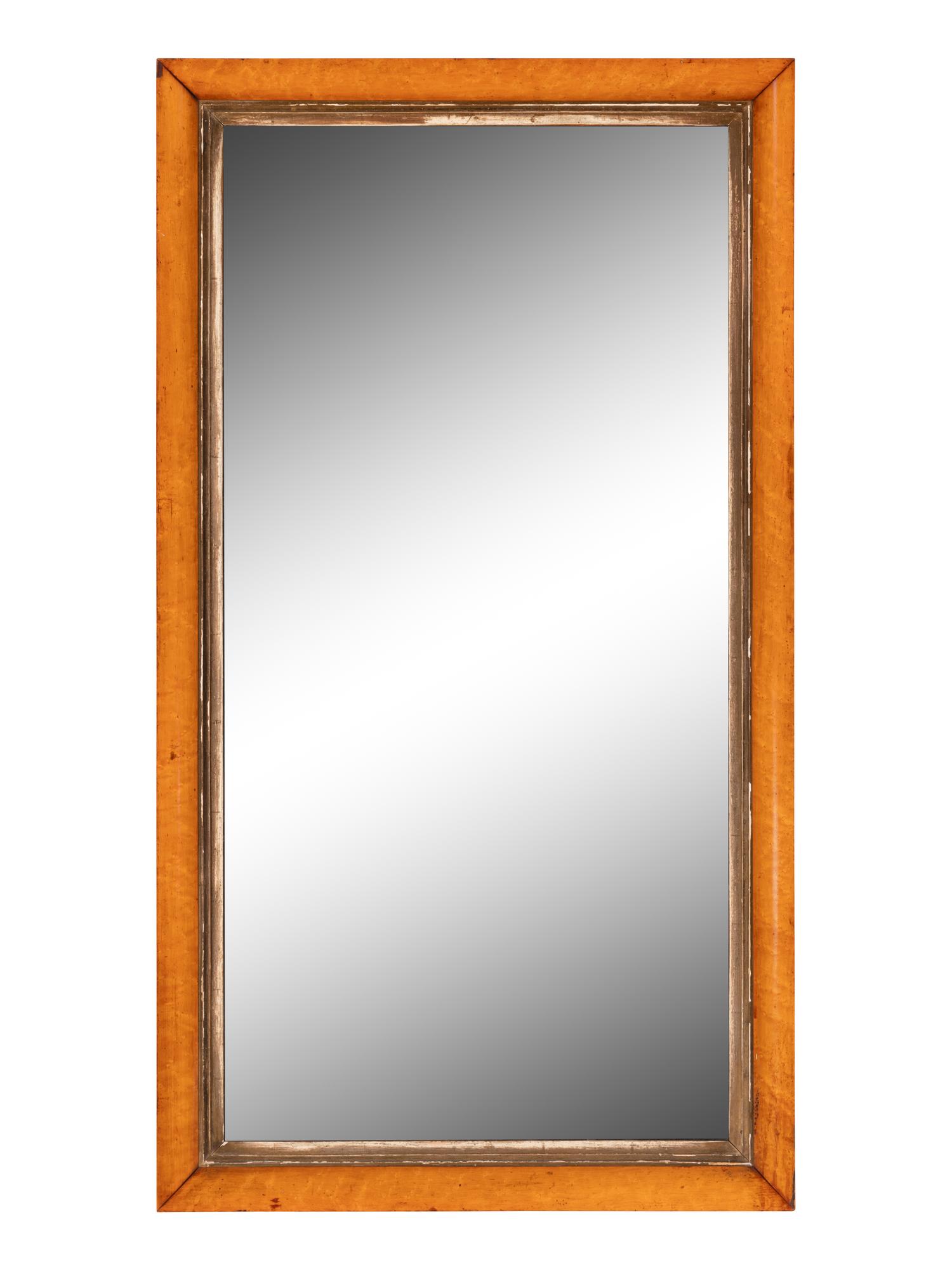 A Northern European Maple and Parcel-Gilt Mirror