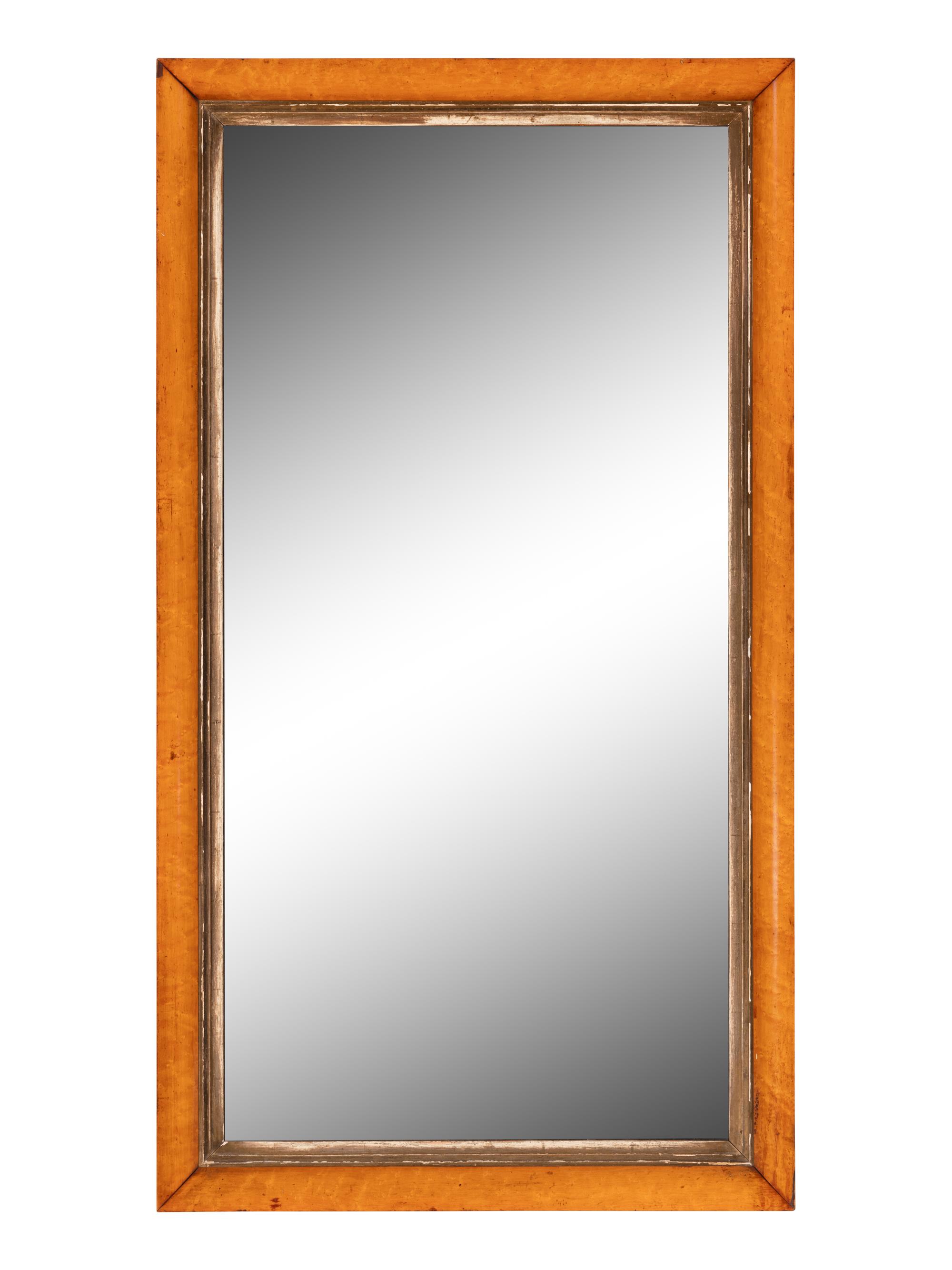 A Northern European Maple and Parcel-Gilt Mirror