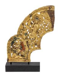A Large Gilt Bronze Repoussé Mandala