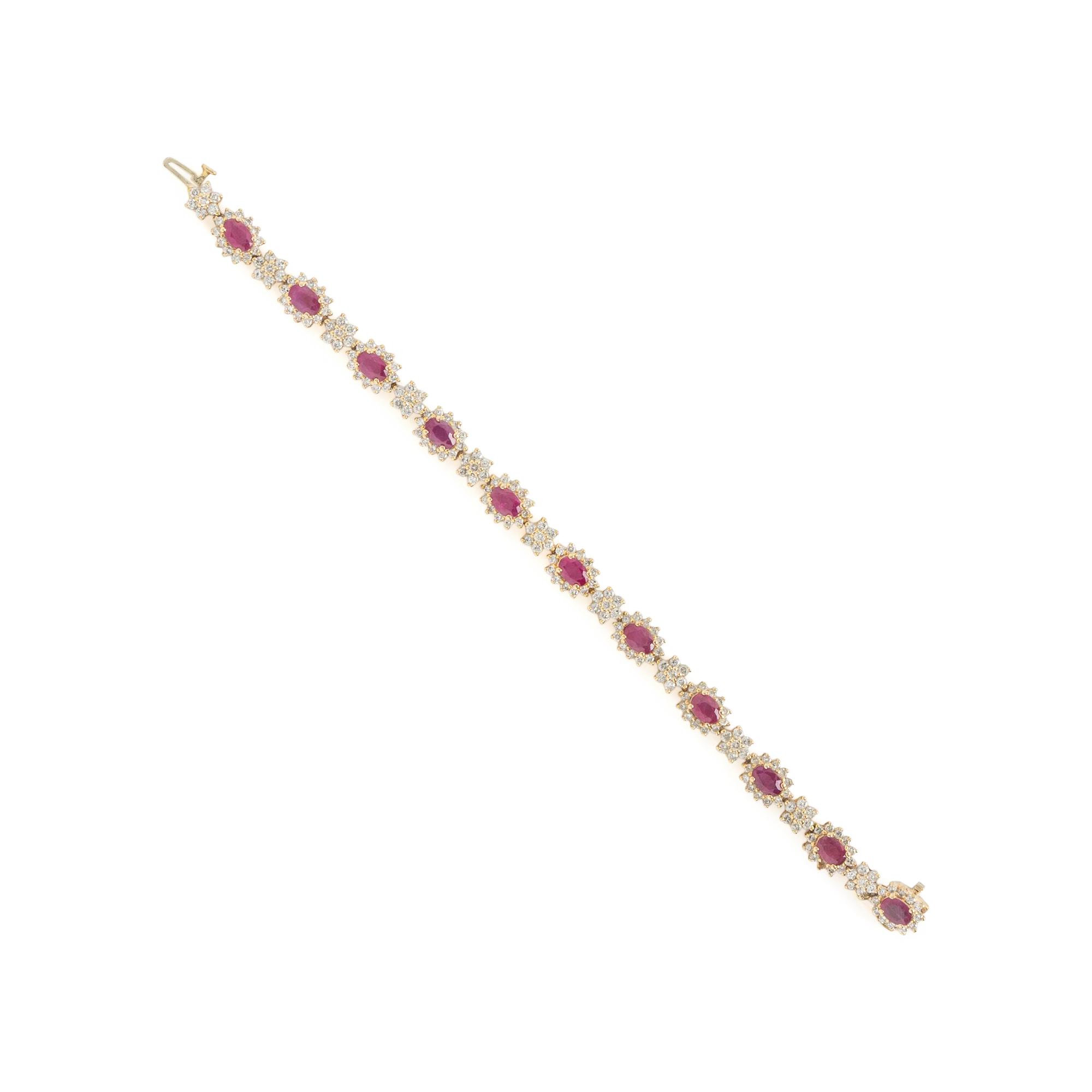 Ruby, Diamond, and Yellow Gold Bracelet