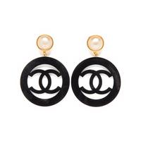Chanel, Oversized CC & Faux-Pearl Ear Clips