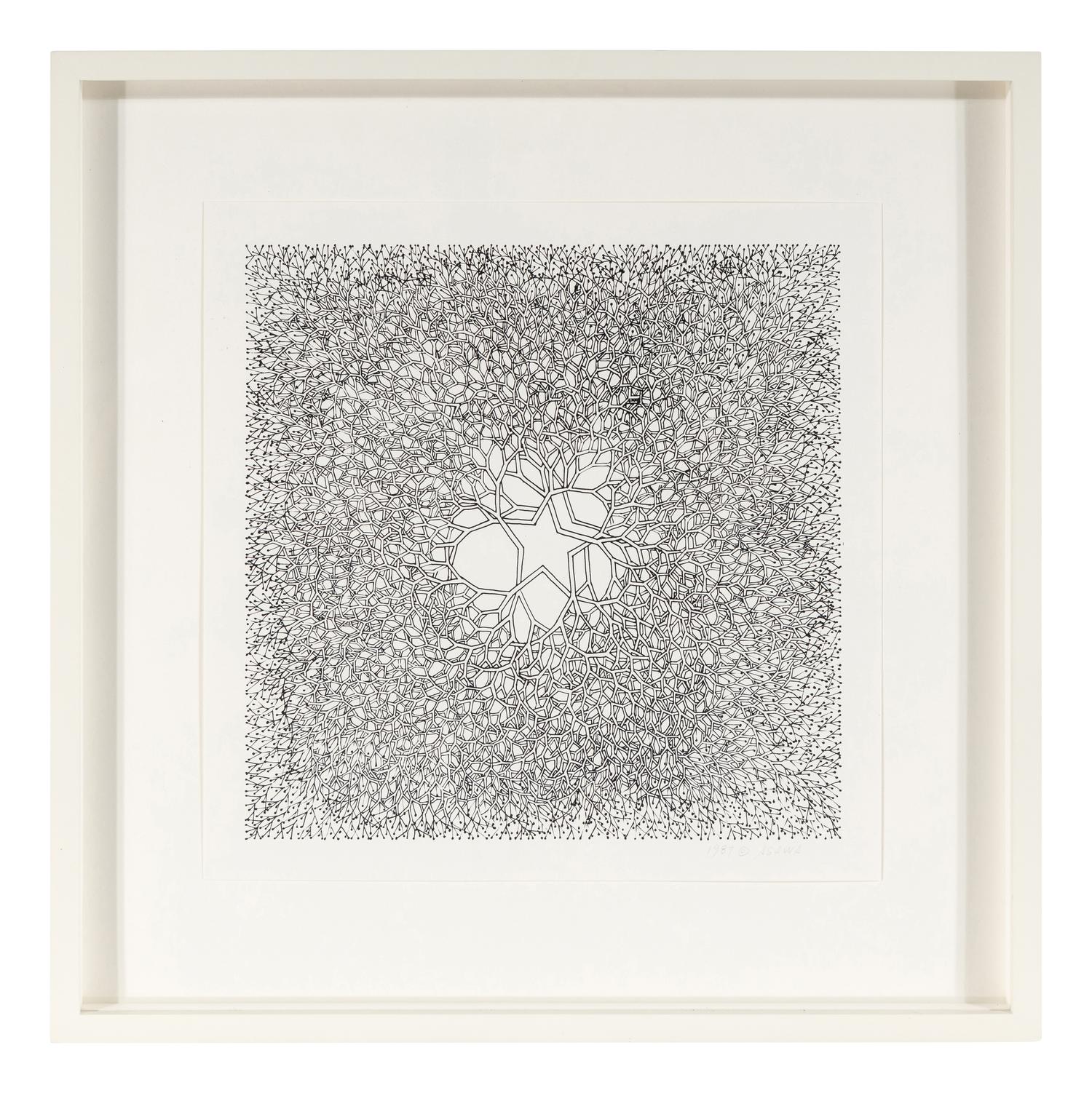 Desert Star (P.004, Tied wire tree with asymmetrical five pointed star in center branching to an enclosed square), 1987