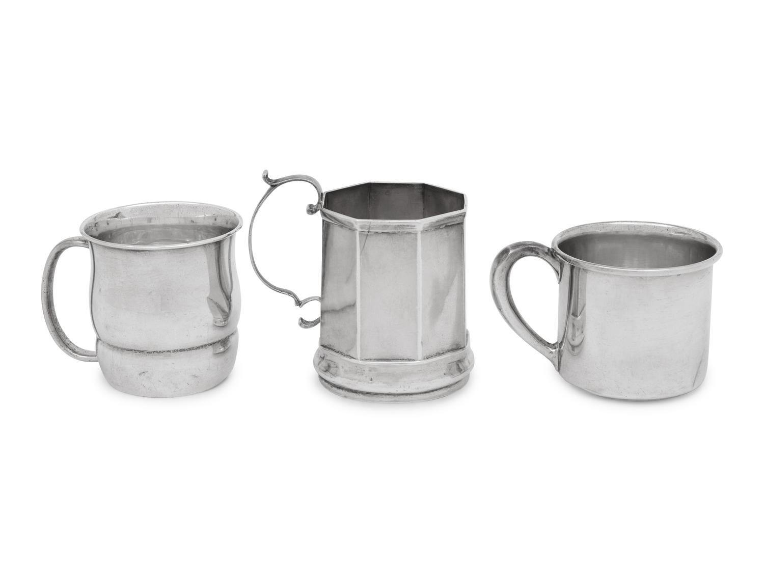 Three American Silver Children's Cups