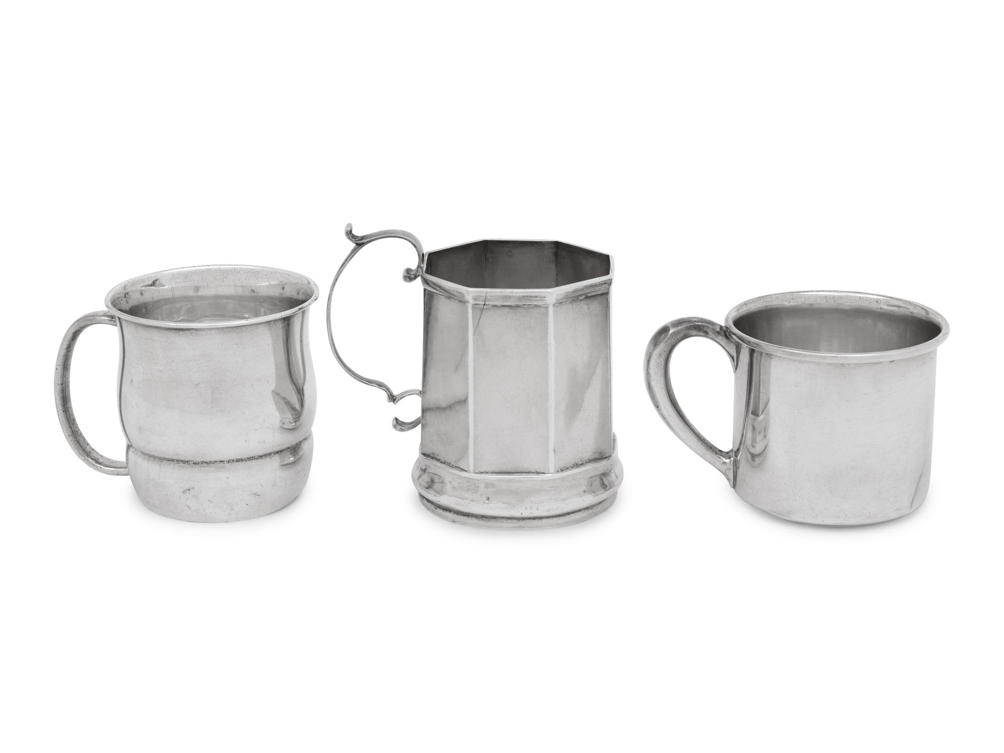 Three American Silver Children's Cups