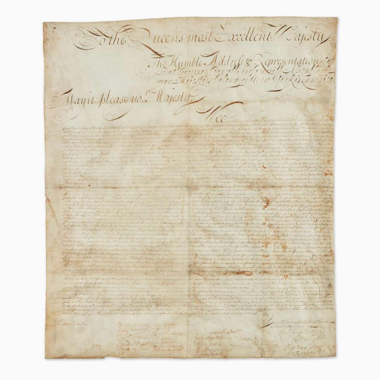 [Americana] [New York] Manuscript Document on Vellum