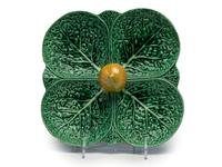 A Glazed Earthenware Leaf Form Relish Tray