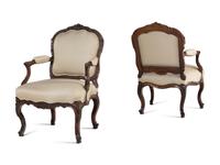A Pair of Louis XV Style Fauteuils