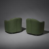 Pair of Italian split-back lounge chairs for Tecno, c. 1960