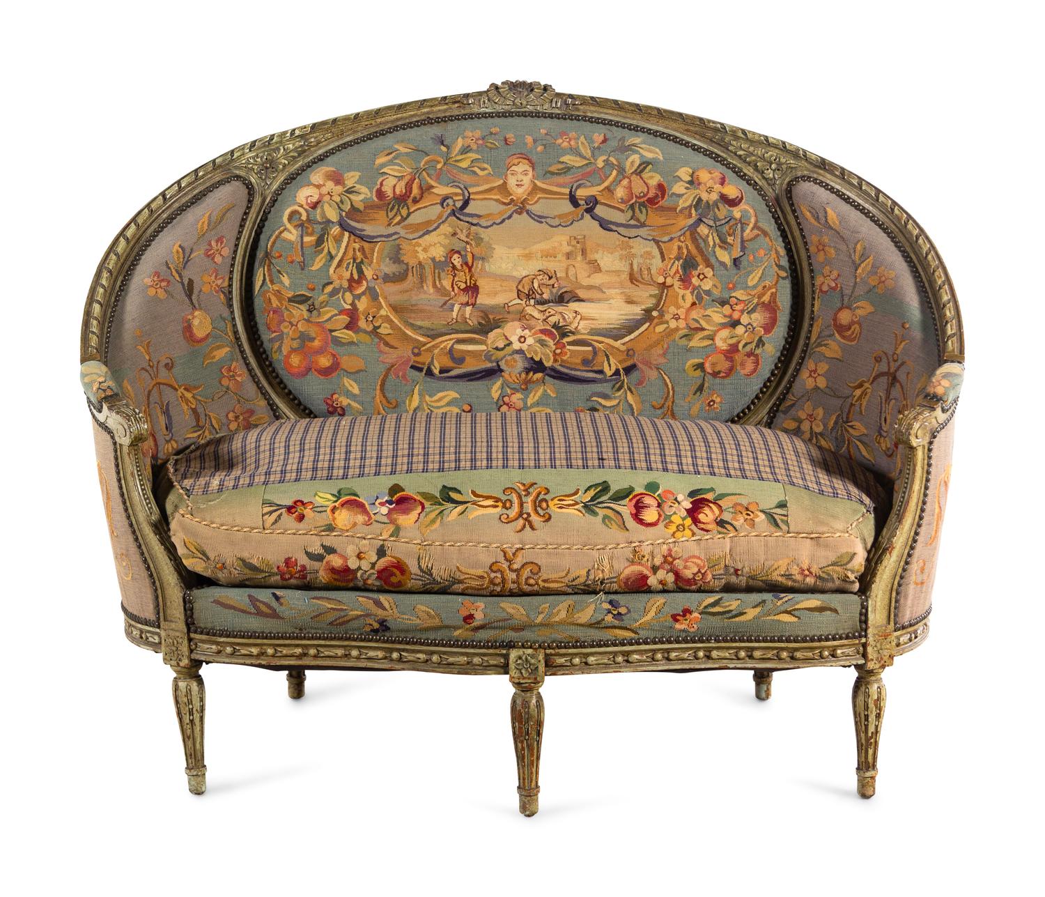 A Louis XVI Style Painted Settee