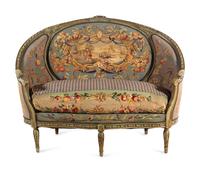 A Louis XVI Style Painted Settee