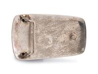 Silver and Coral Belt Buckle, with Spider and Web Design