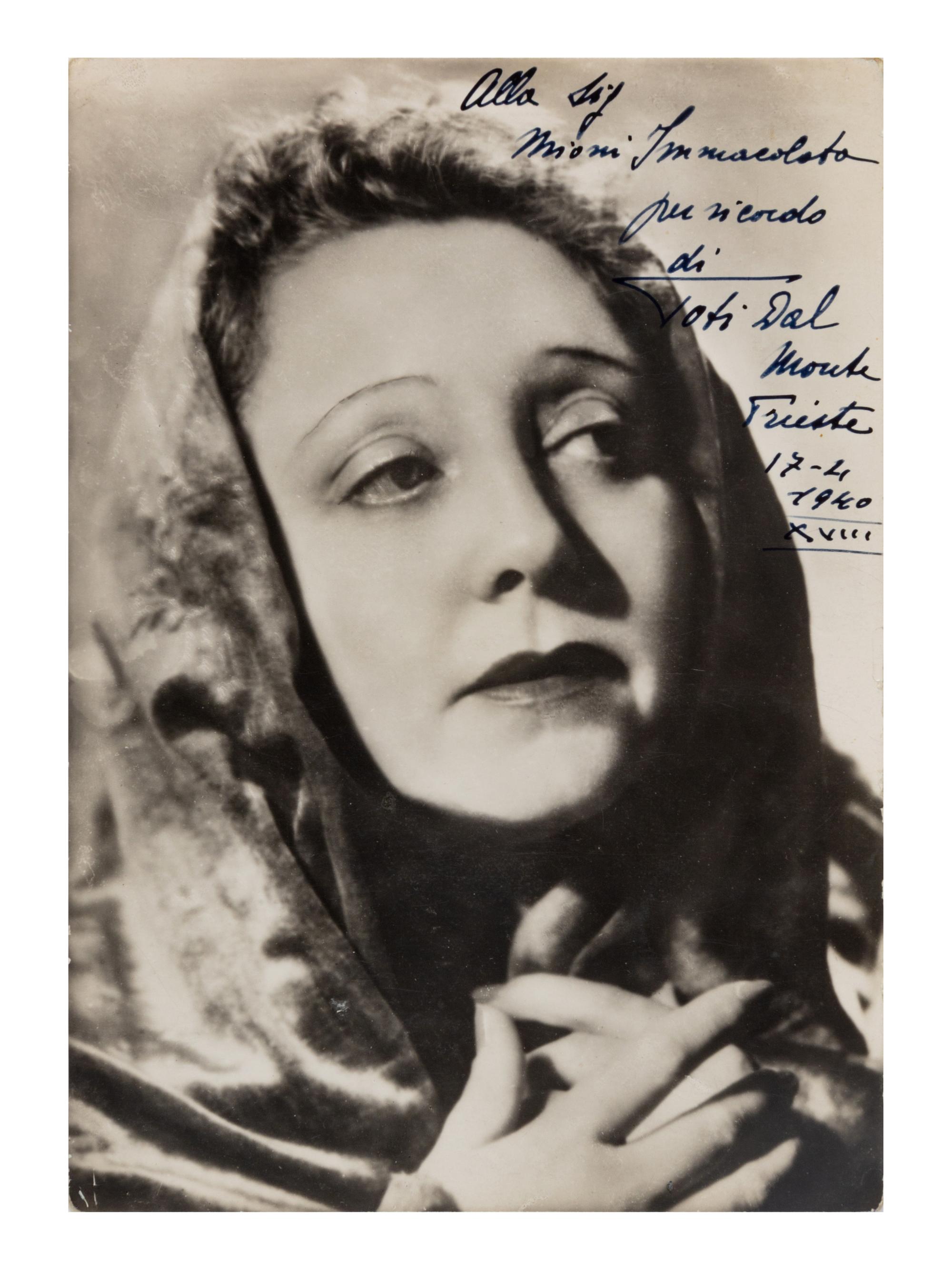 [20TH-CENTURY OPERA SINGERS]. A group of 6 photographs or photographic prints of opera singers from the 1940s, most signed and inscribed, comprising images of: