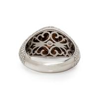 FANCY INTENSE ORANGY PINK DIAMOND AND DIAMOND RING