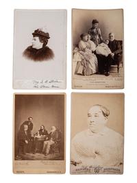 Cabinet cards featuring 19th-century writers, businessmen, and other notable personalities.