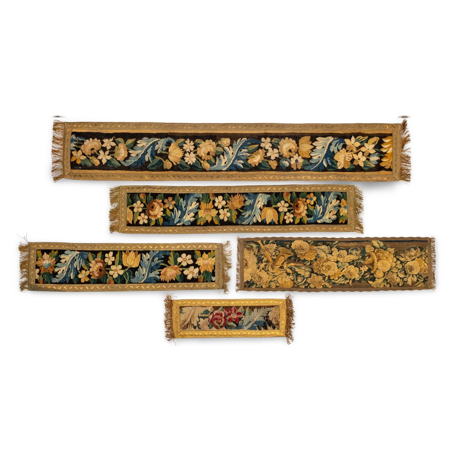 A Group of Five Flemish Tapestry Panels