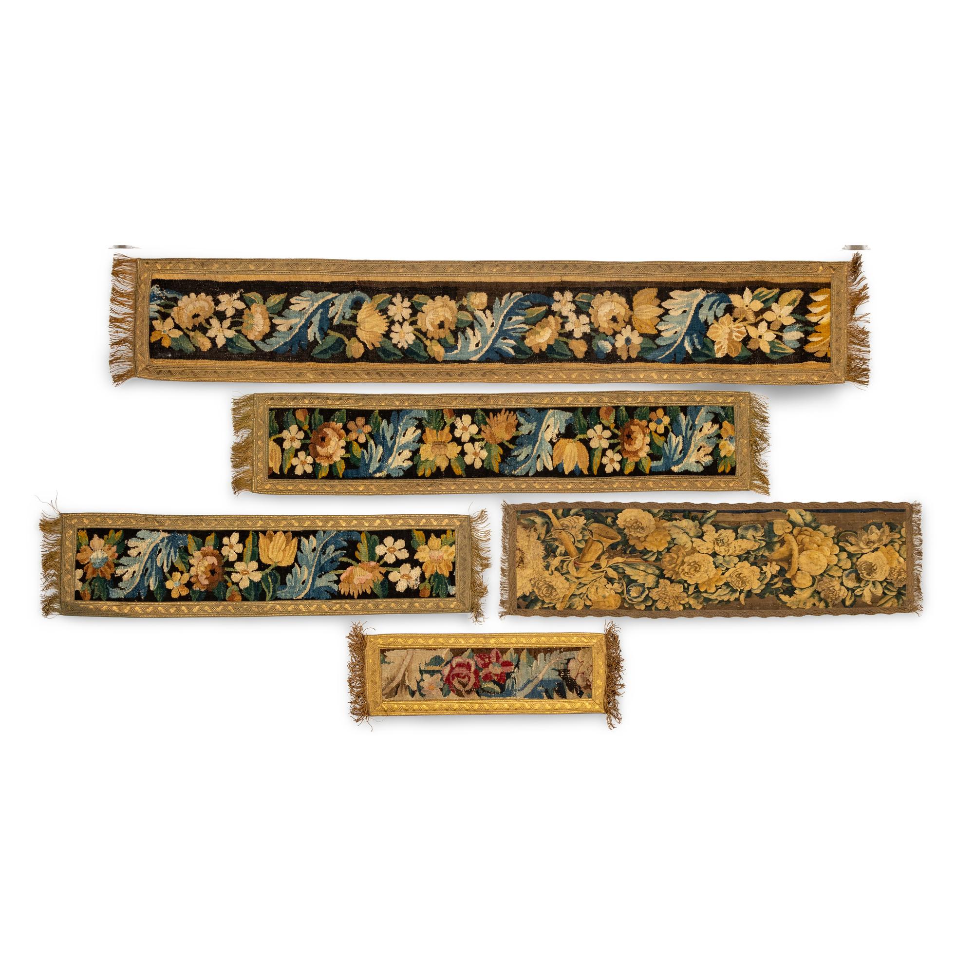 A Group of Five Flemish Tapestry Panels