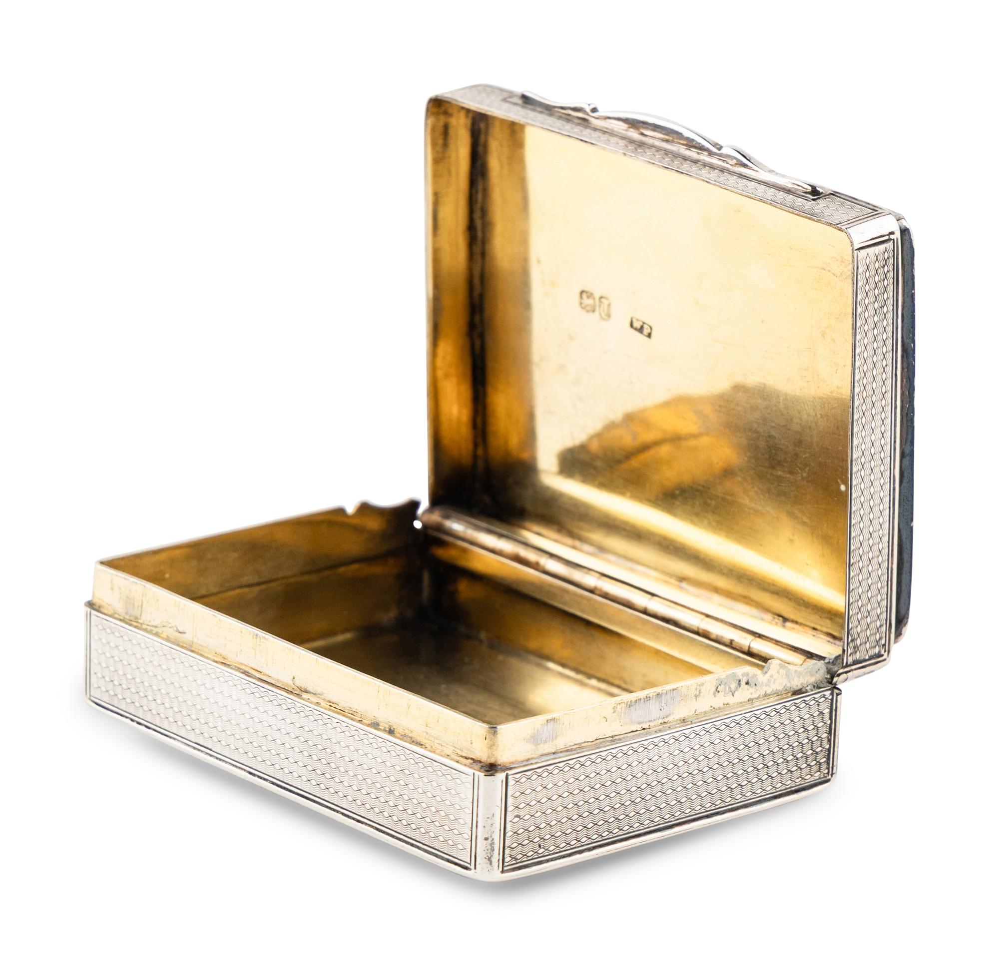 A Victorian Silver and Specimen-Marble Inset Presentation Snuff Box