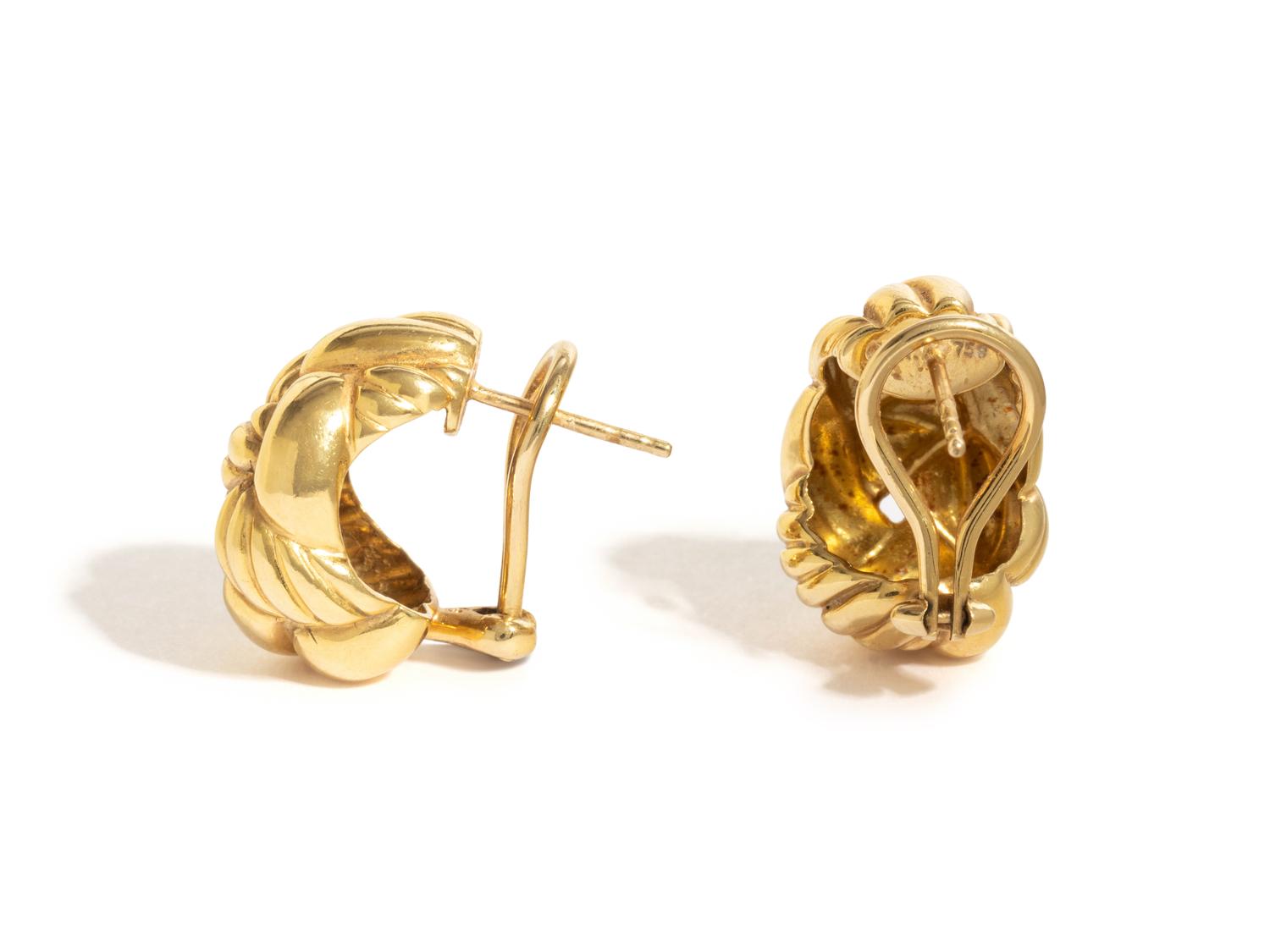 DAVID YURMAN, YELLOW GOLD EARCLIPS