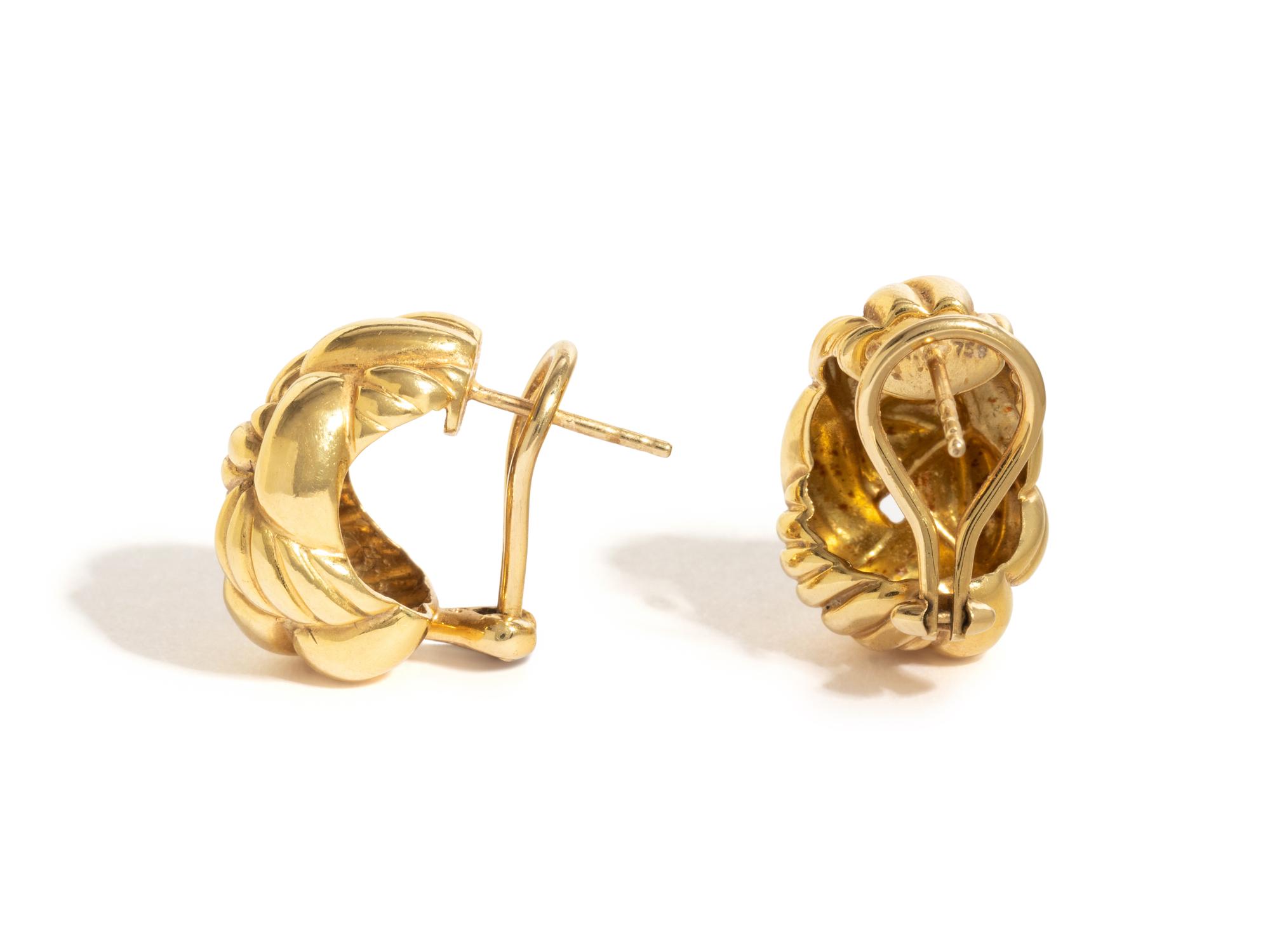 DAVID YURMAN, YELLOW GOLD EARCLIPS