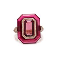 NATURAL SPINEL, SYNTHETIC RUBY, AND DIAMOND RING