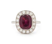 GARNET AND DIAMOND RING