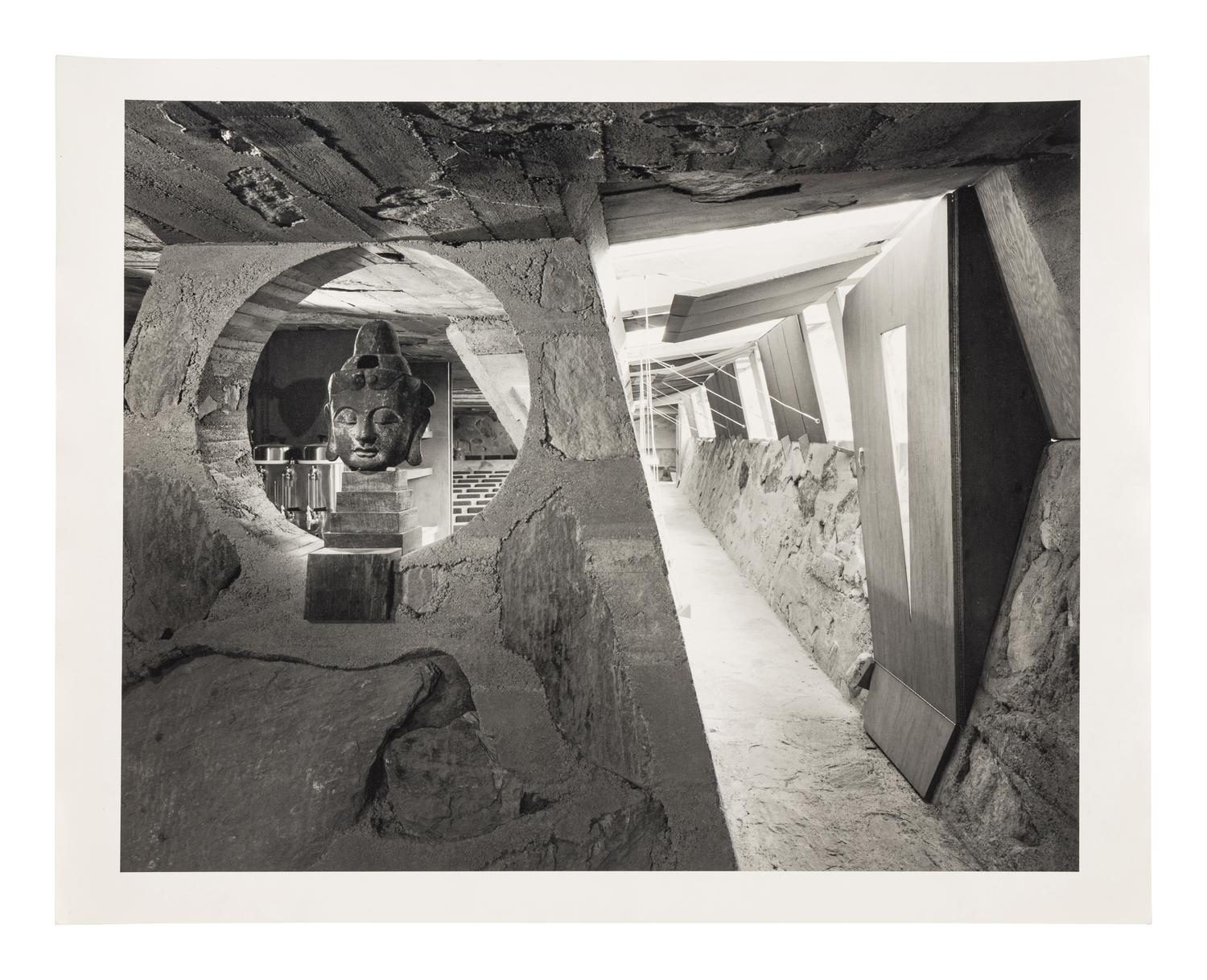 Ezra Stoller (1915-2004) Cabaret theatre hall with bust, Taliesin West (Frank Lloyd Wright,) 1951
