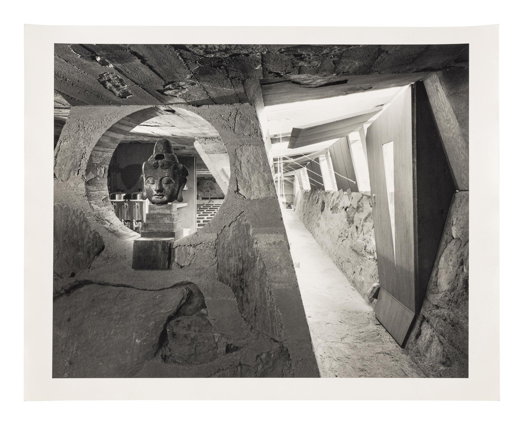 Ezra Stoller (1915-2004) Cabaret theatre hall with bust, Taliesin West (Frank Lloyd Wright,) 1951