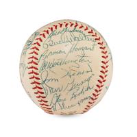 A 1956 New York Giants Team Signed Autograph Baseball Featuring Willie Mays (JSA Letter of Authenticity),